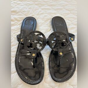 Tory Burch Miller Black Patent Sandals